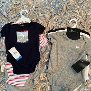 Lot of 2 Baby Size 6 Months/6-9 Month NEW Onsies Set Genuine Penguin and Nike